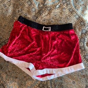 Santa boxer shorts. Soft, comfy velvet. Size L.
